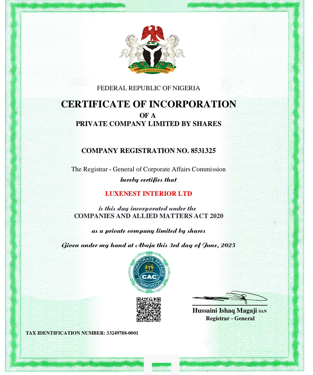 CAC certificate Curtain